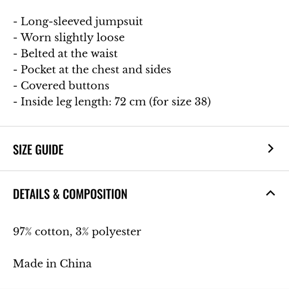 Sezane Jeanne Long Sleeved Cotton Jumpsuit - Picture 3 of 3